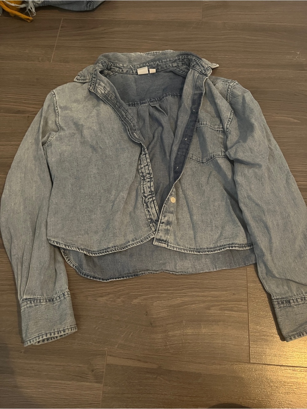 Light Wash Cropped Denim flannel